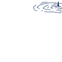 a blue drawing of a wave on a black background