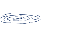 a blue drawing of a circle on a black background